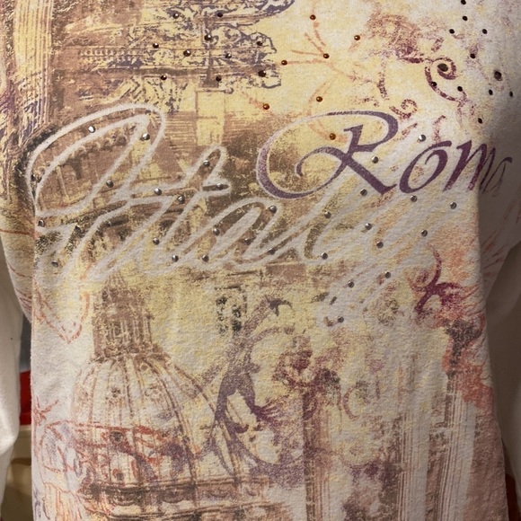 E womens Nicole Miller casual 3/4 sleeve stretch regular size top XL - Picture 2 of 4